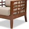 Baxton Studio Larissa Cherry Finished Wood and Beige High Back Lounge Chair 145-8753 - alternate 7